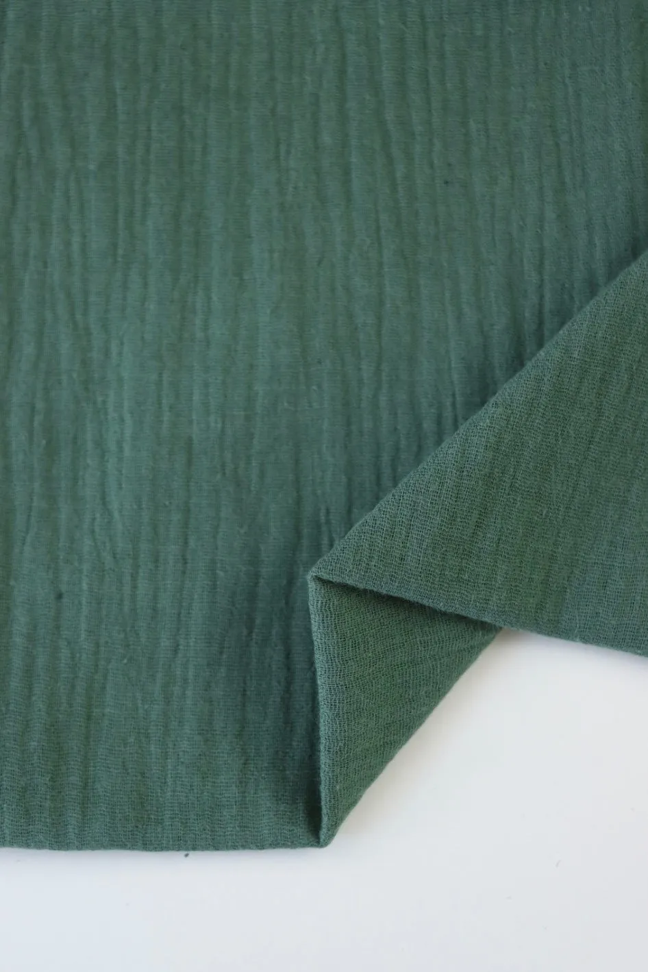 3YD 26IN REMNANT; Halcyon Green Cotton Double Gauze