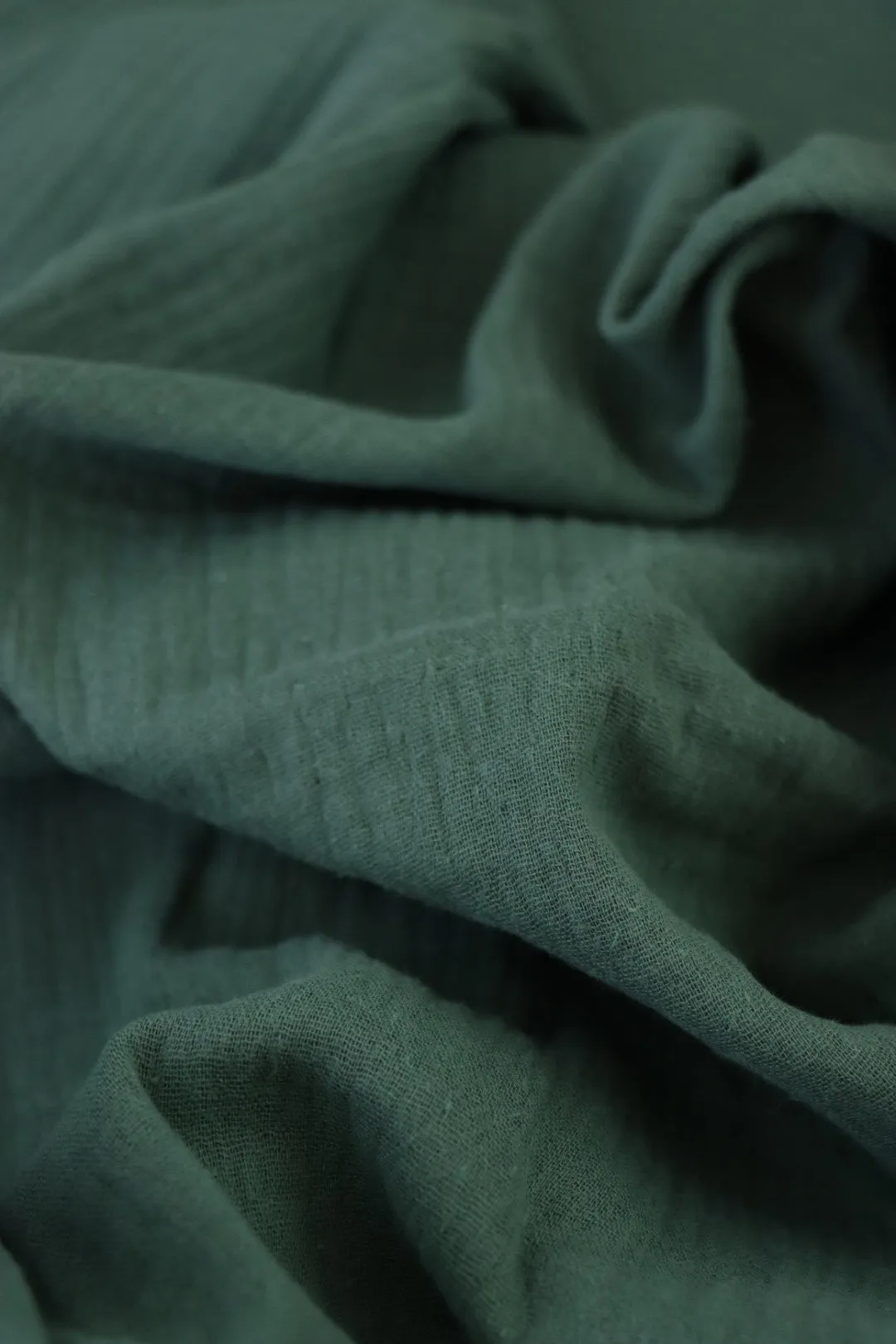 3YD 26IN REMNANT; Halcyon Green Cotton Double Gauze