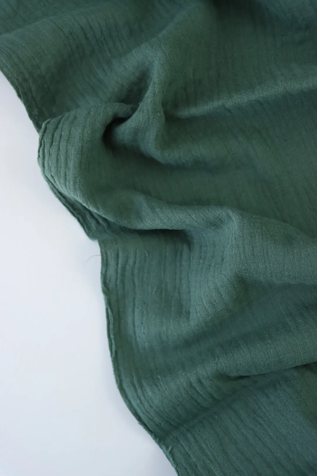 3YD 26IN REMNANT; Halcyon Green Cotton Double Gauze