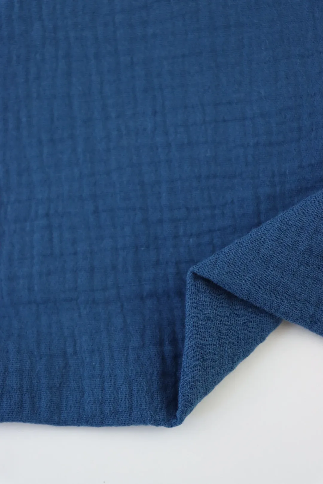 5YD 10IN REMNANT; Baltic Blue Cotton Double Gauze