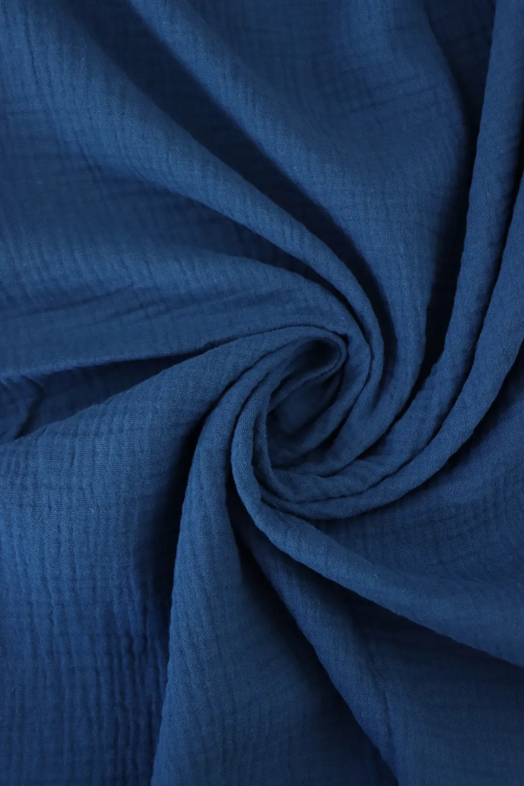 5YD 10IN REMNANT; Baltic Blue Cotton Double Gauze