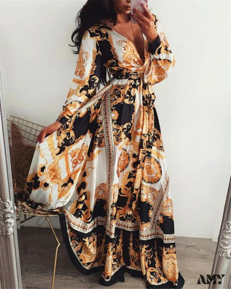 Amy Fashion - Sexy Elegant V-neck Long Maxi Dresses