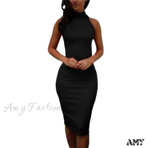 Amy Fashion - Sexy Slim Party Short Sleeve O-neck Midi Dress