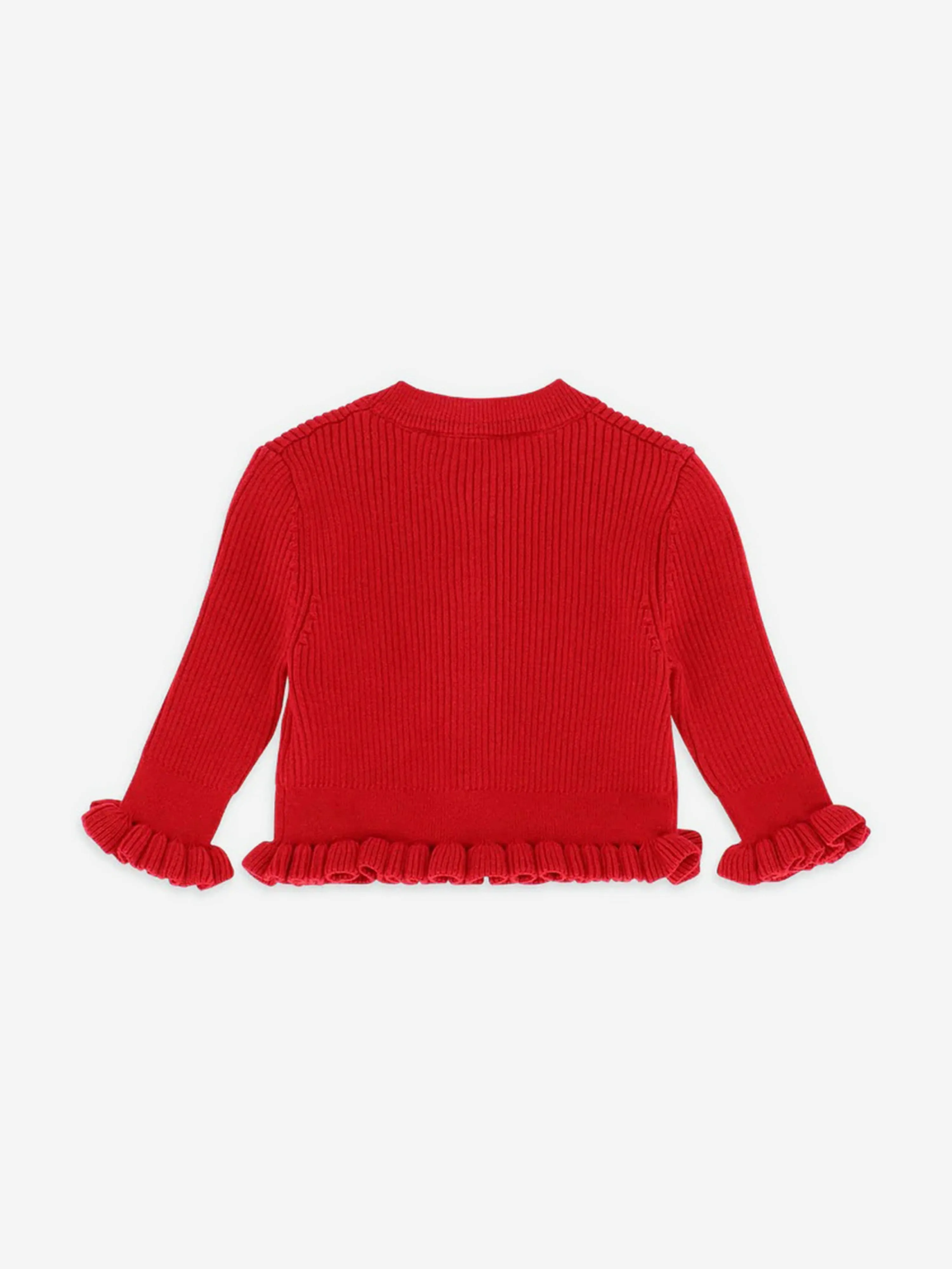 Angels Face Baby Girls Tyler Knitted Cardigan in Red