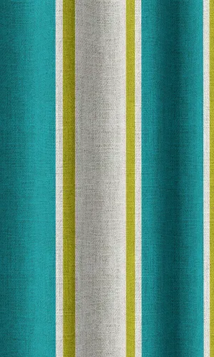 'Aqualake' Custom Striped Print Roman Blinds (Pacific Blue)