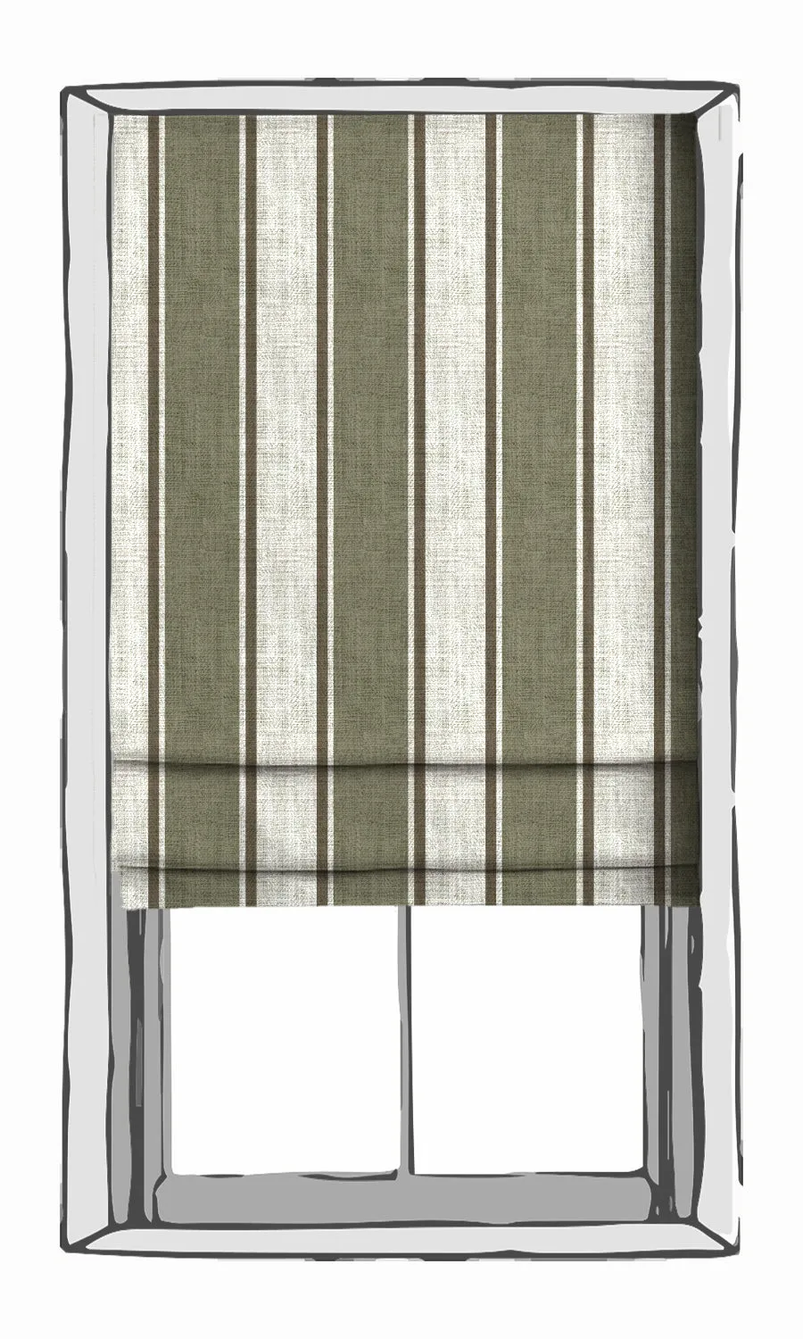 'Bamboo' Modern Striped Print Shades (Green/ Brown)