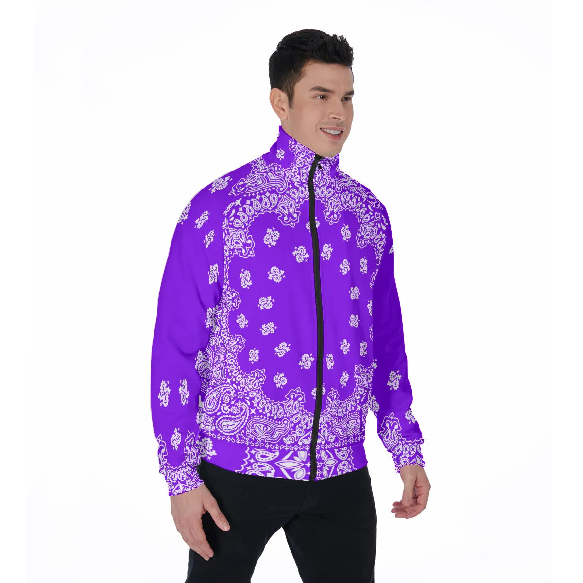 BANDANA GRAPES Stand Collar Jacket