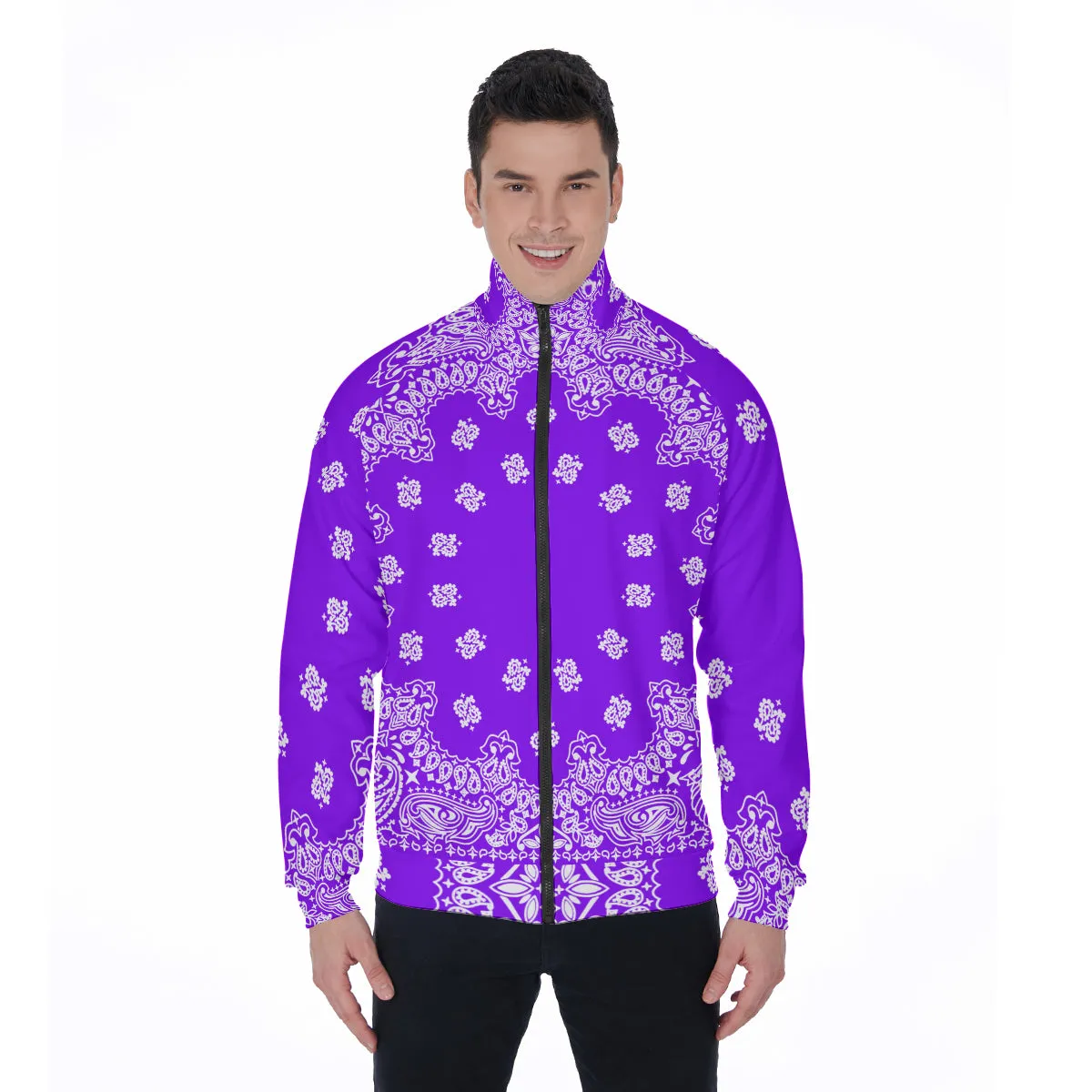 BANDANA GRAPES Stand Collar Jacket