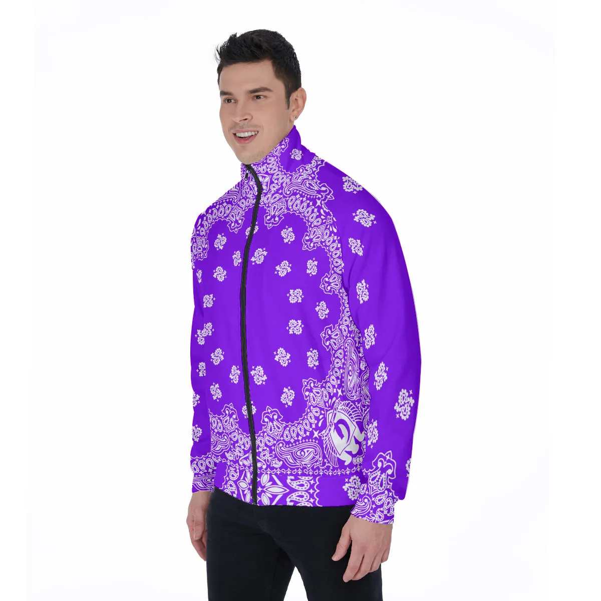 BANDANA GRAPES Stand Collar Jacket