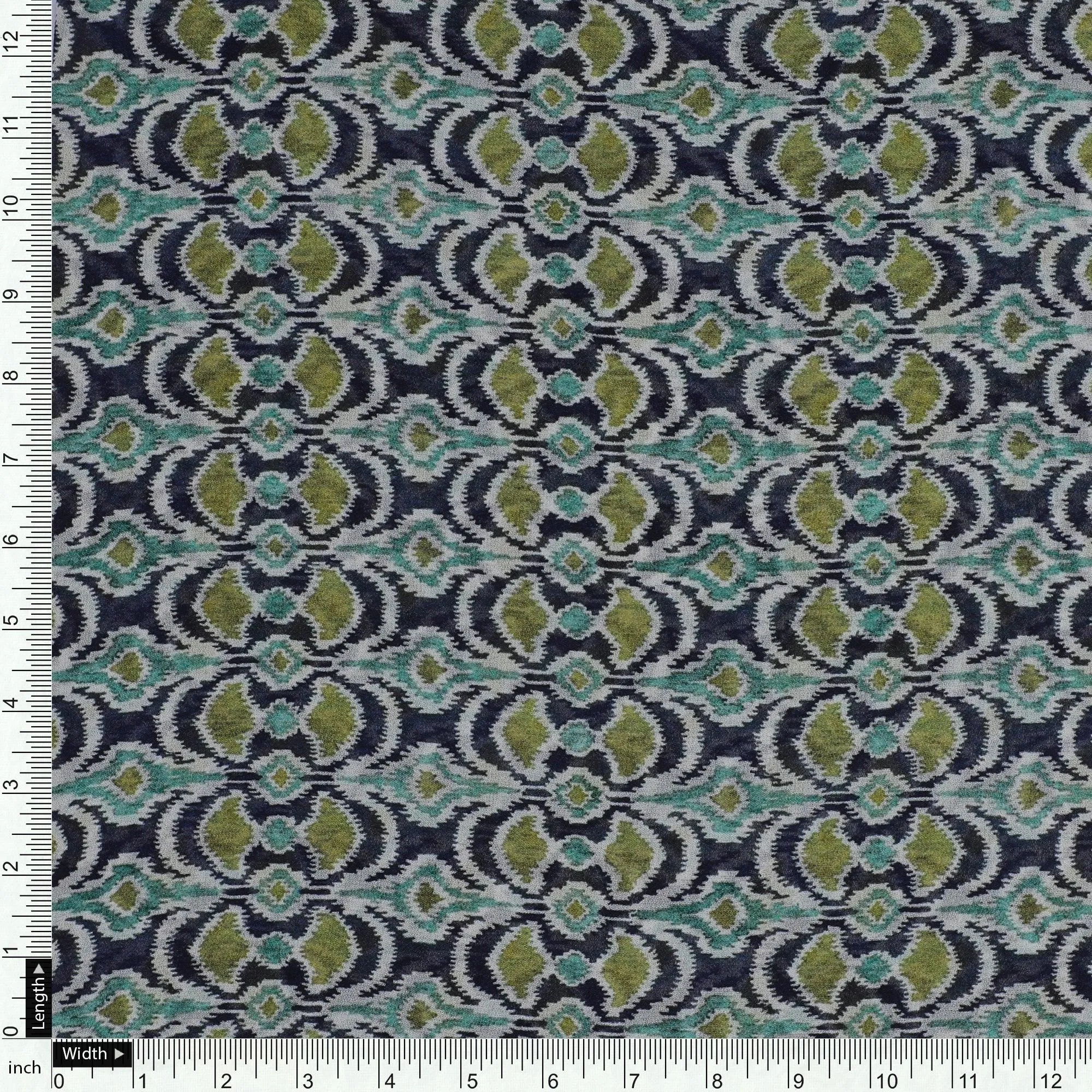 Bead and Reel Pattern Digital Printed Fabric