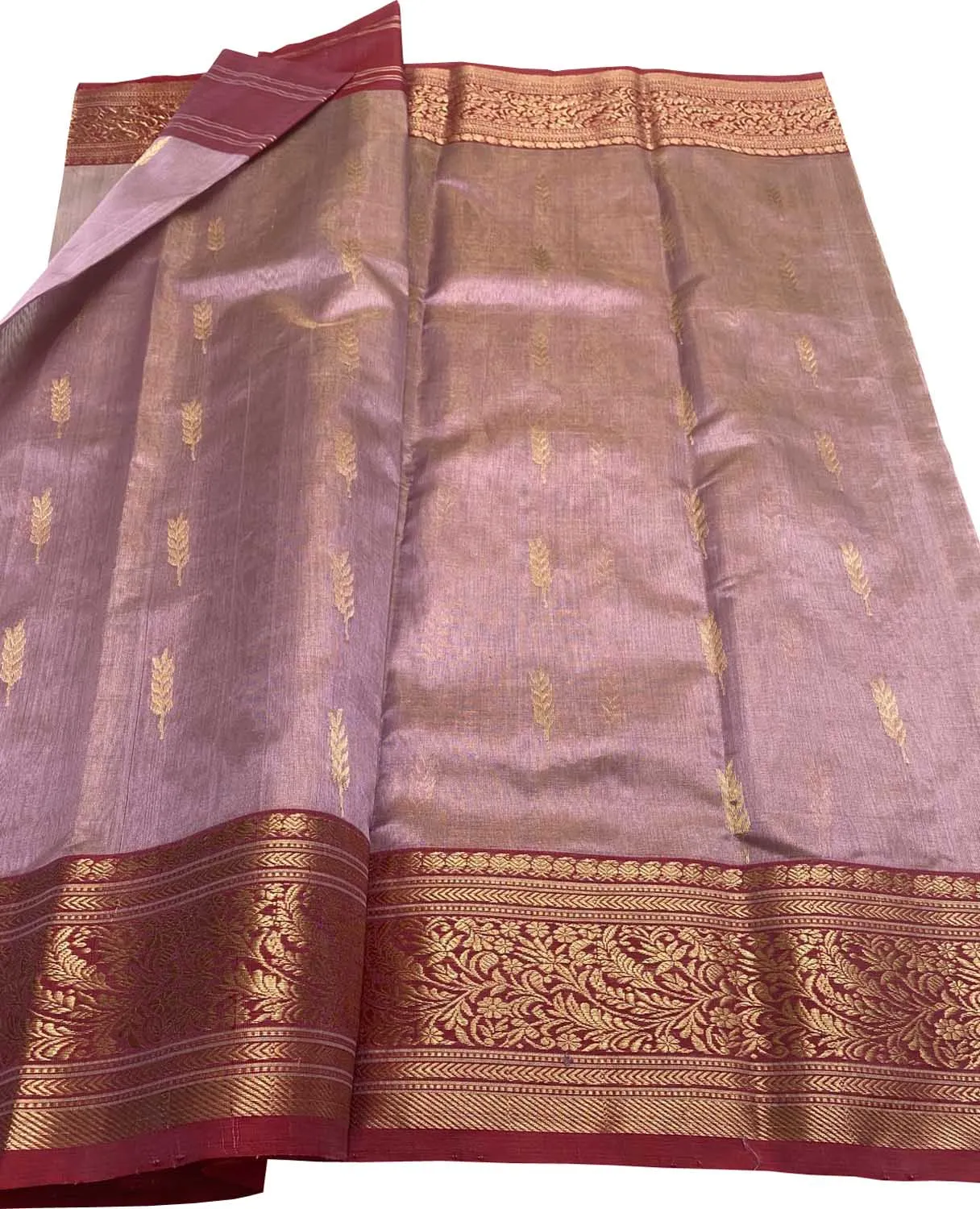 Beautiful Pink Chanderi Handloom Silk Saree