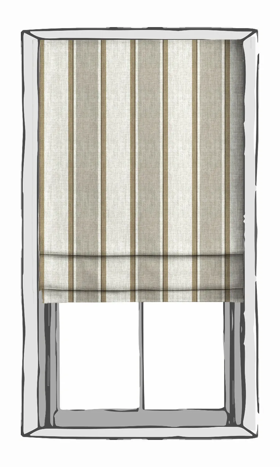 'Blissful Space' Modern Striped Blinds (White/ Brown/ Beige)