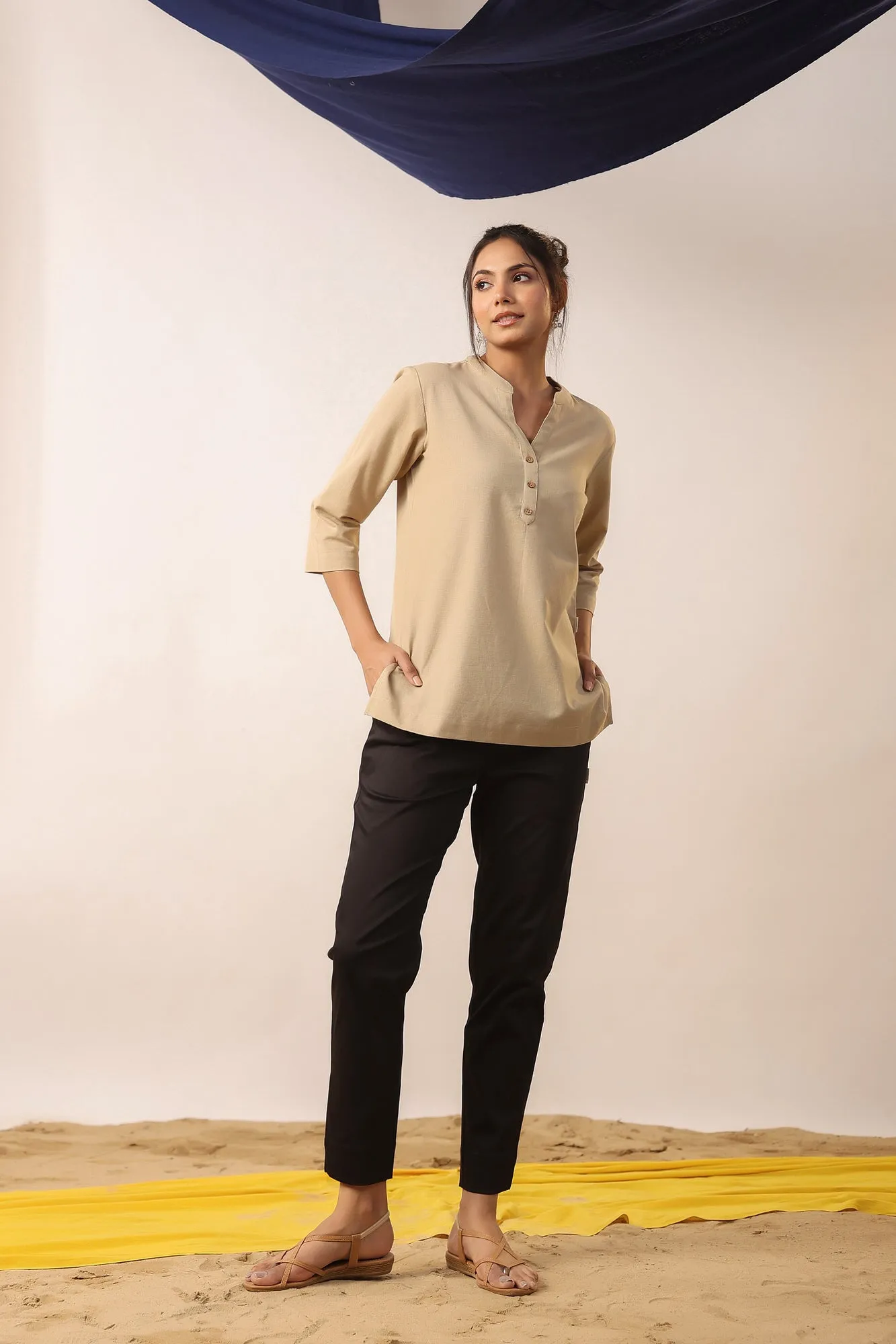 Calico Sand Cotton Top