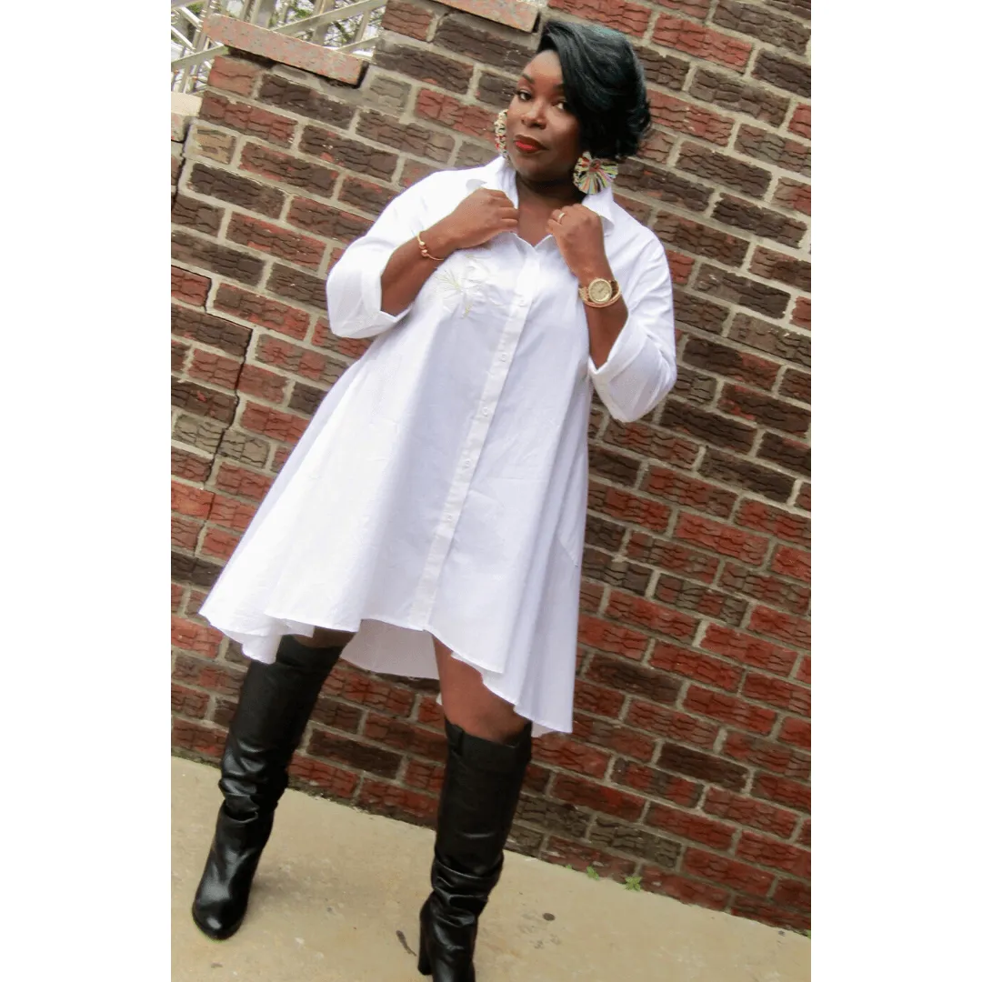 Charmaine Off White Shirt Dress