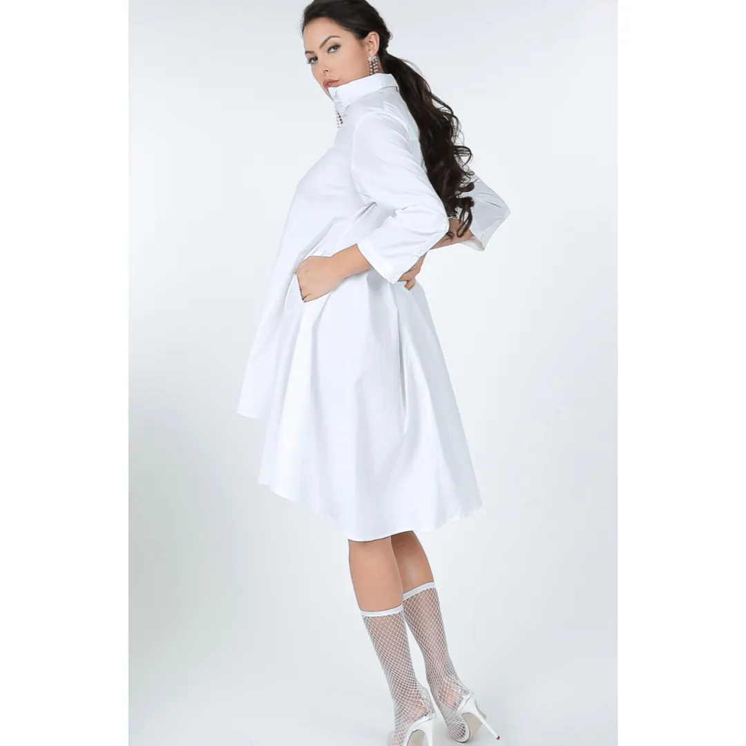 Charmaine Off White Shirt Dress