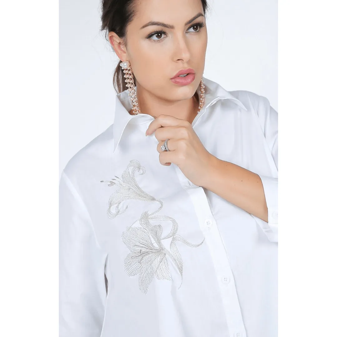 Charmaine Off White Shirt Dress