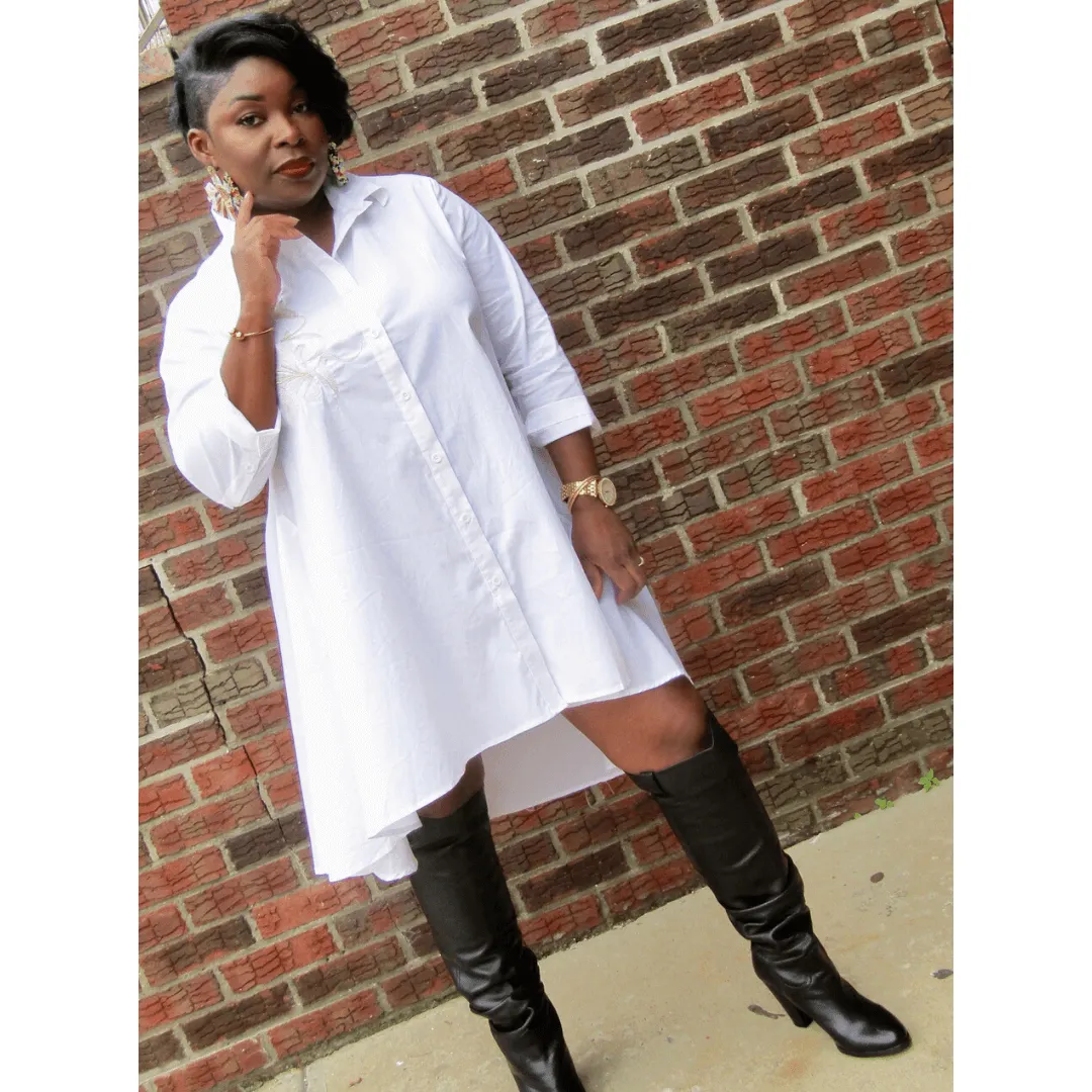 Charmaine Off White Shirt Dress