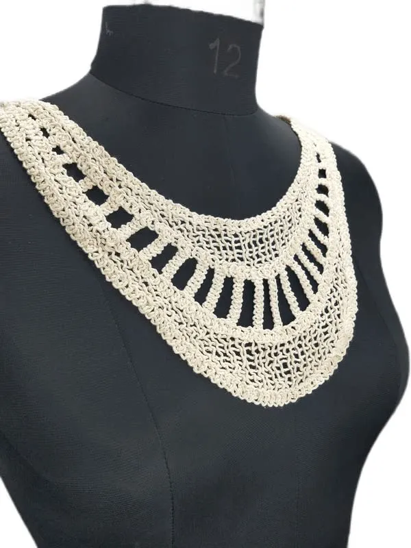 Classy Design Embroidered White Lace Neckline, Sewable Neck Applique