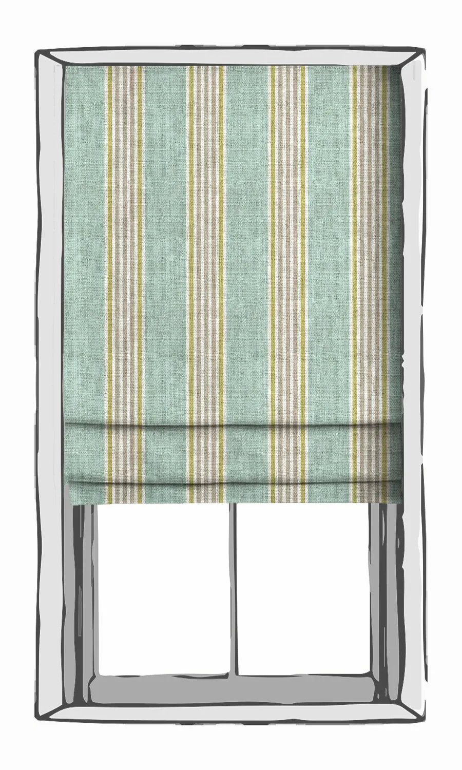 'Country Club' Striped Print Shades (Turquoise Blue/ Green)