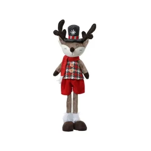 Decoris Polyester Standing Boy Fox 52cm - Red