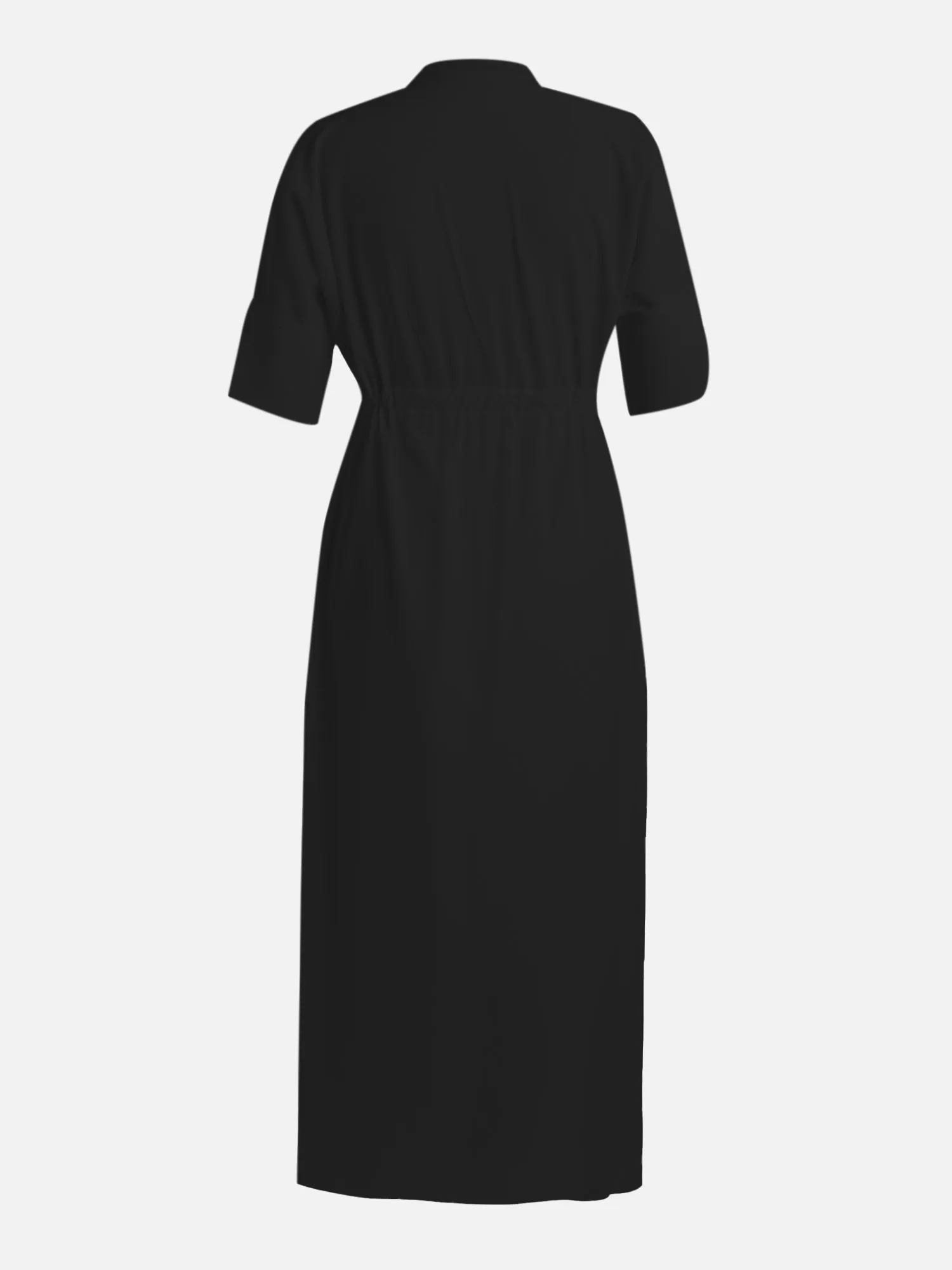 Drawstring Shirt Maxi Dress