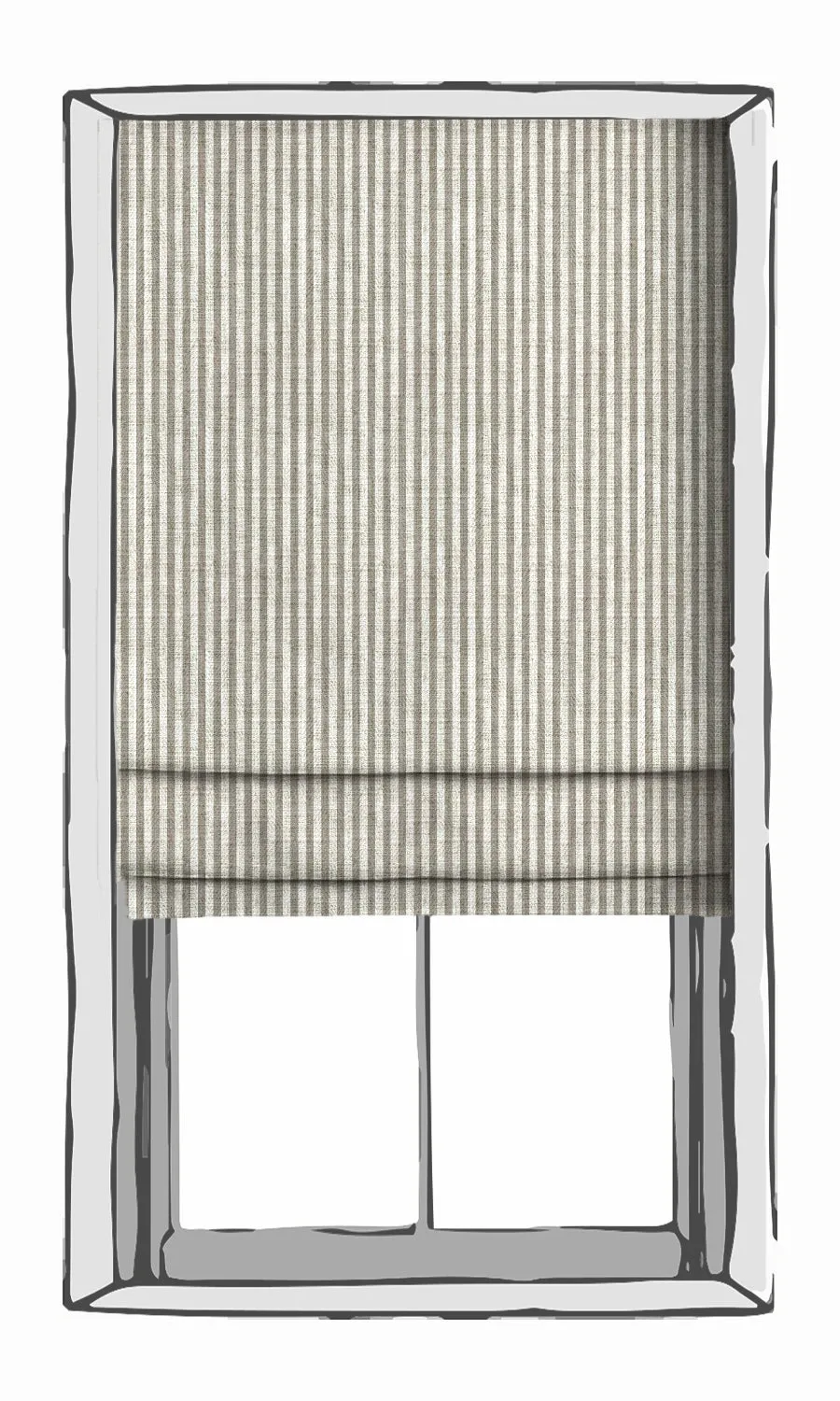 'Glane' Modern Striped Custom Roman Blinds (Grey/ White)