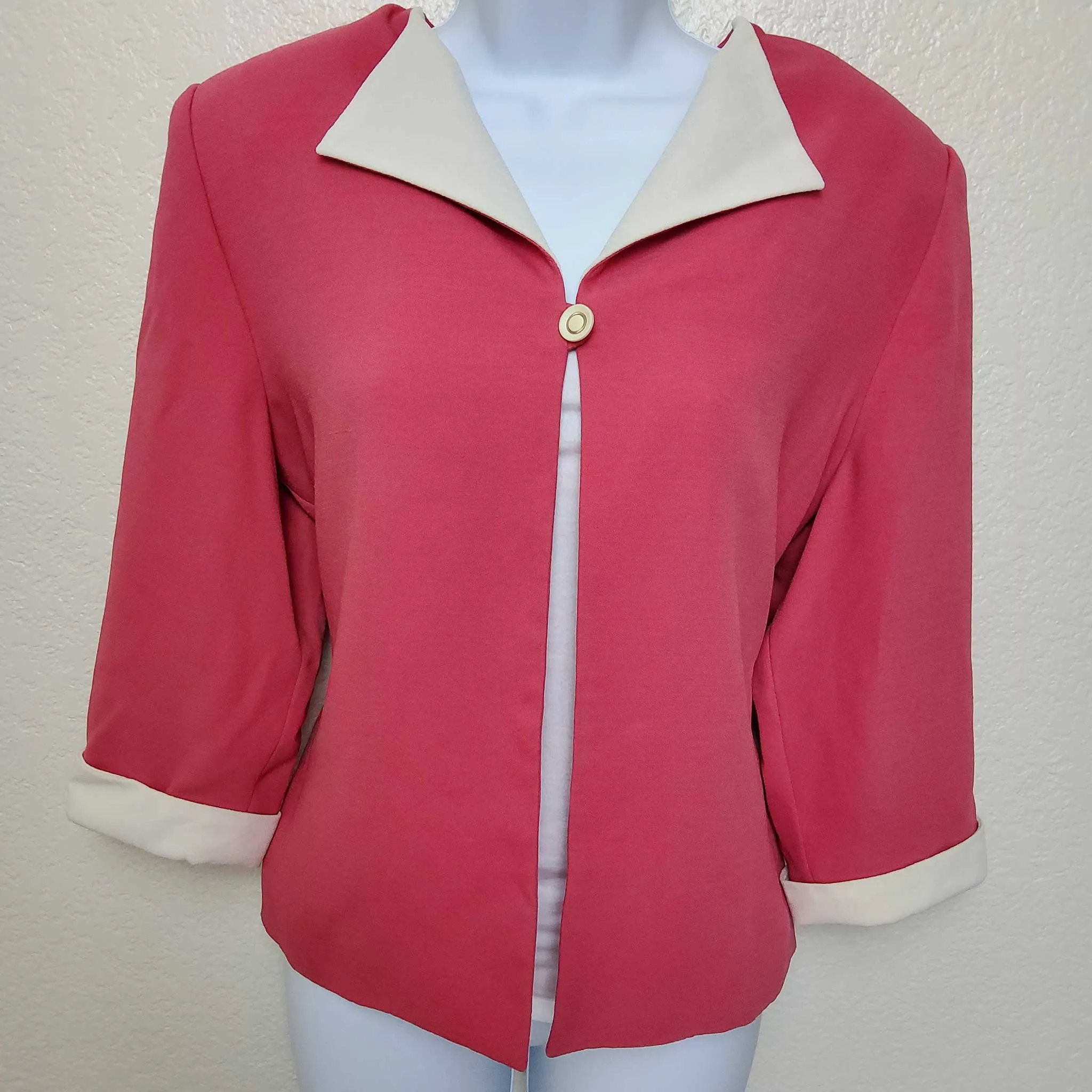 Henry Lee Pink Blazer with White Collar, Women's Size 10