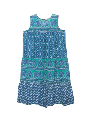 La Cera Plus Size 100% Cotton Border Print  Dress