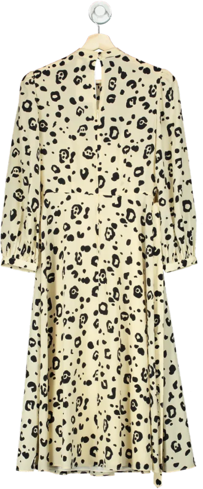 L.K. Bennett Cream Animal Print Silk Dress UK 8