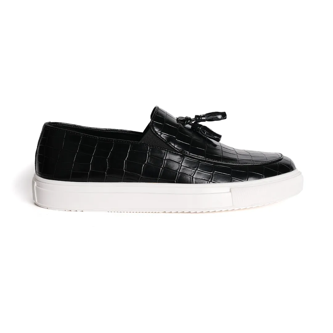 Monkstory Chic Croc Sneakers  - Black