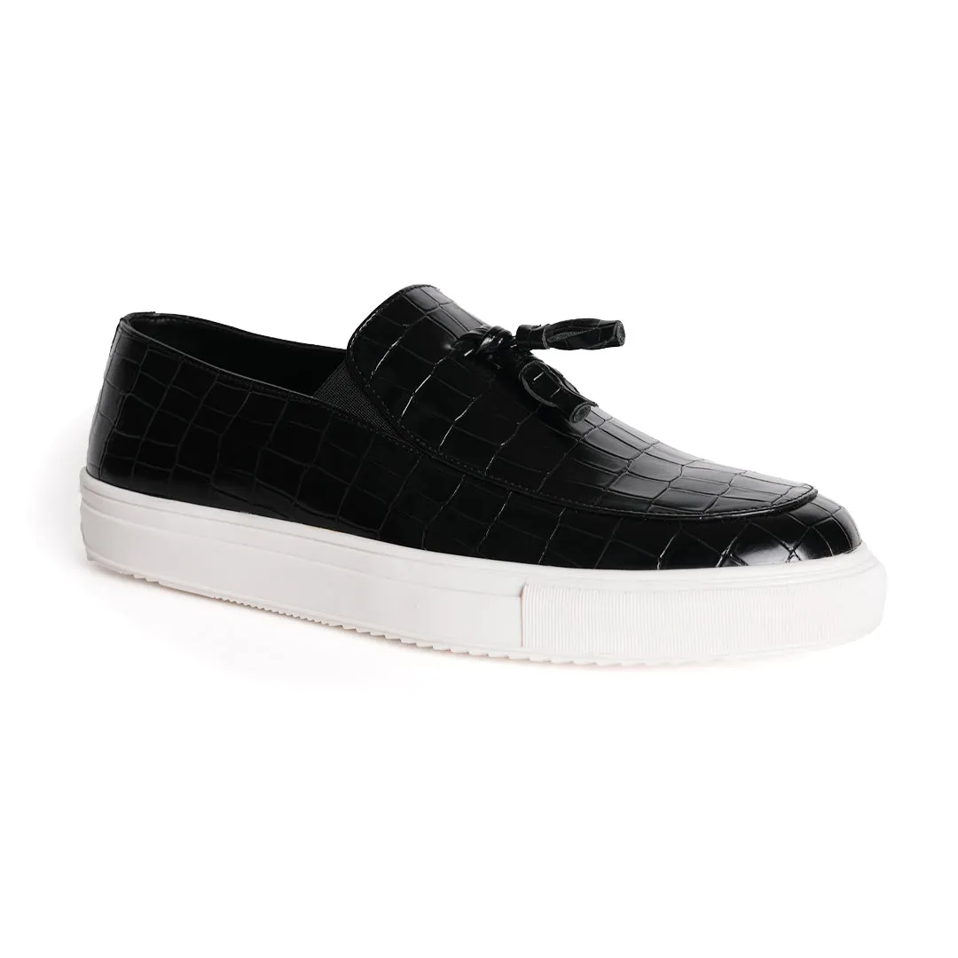 Monkstory Chic Croc Sneakers  - Black