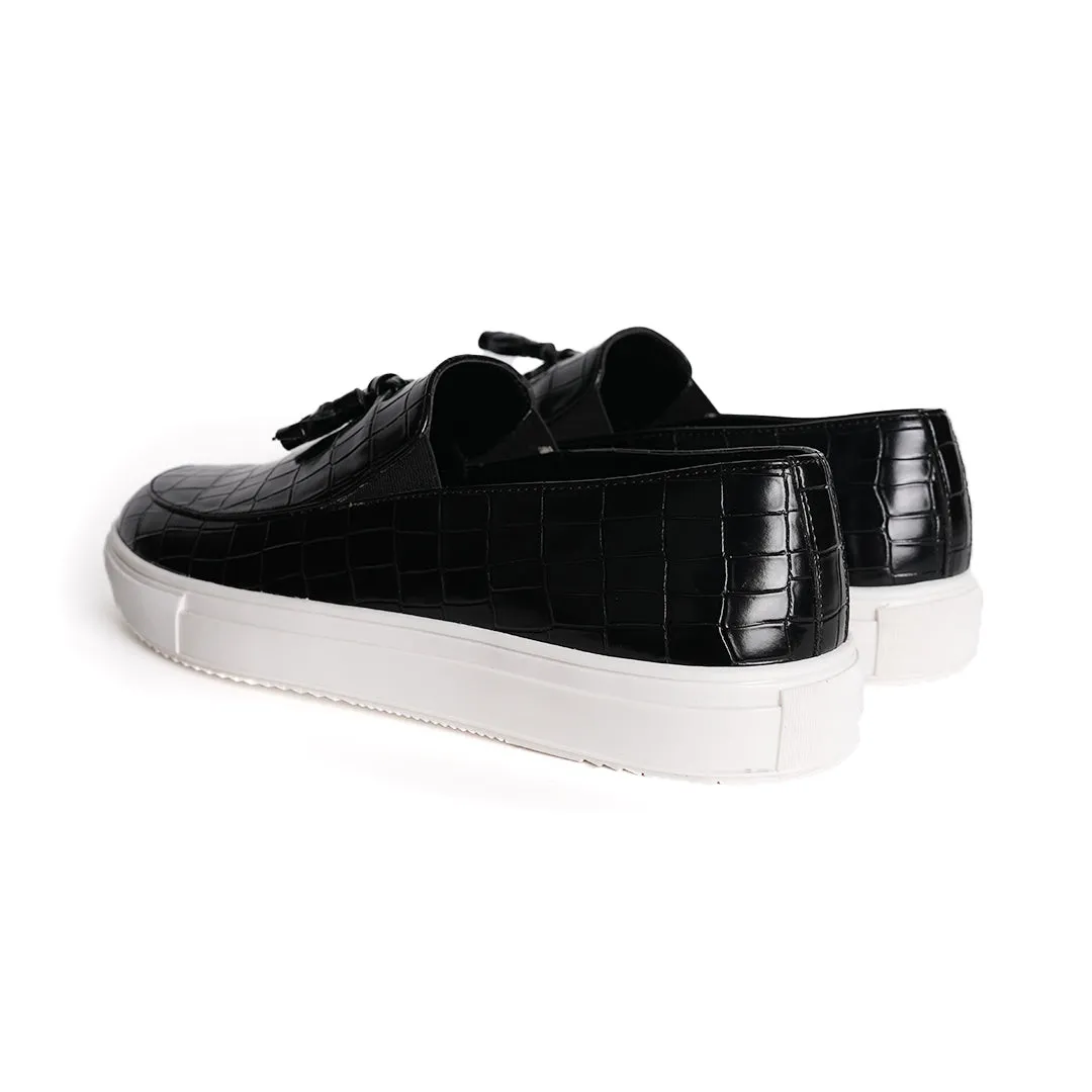 Monkstory Chic Croc Sneakers  - Black