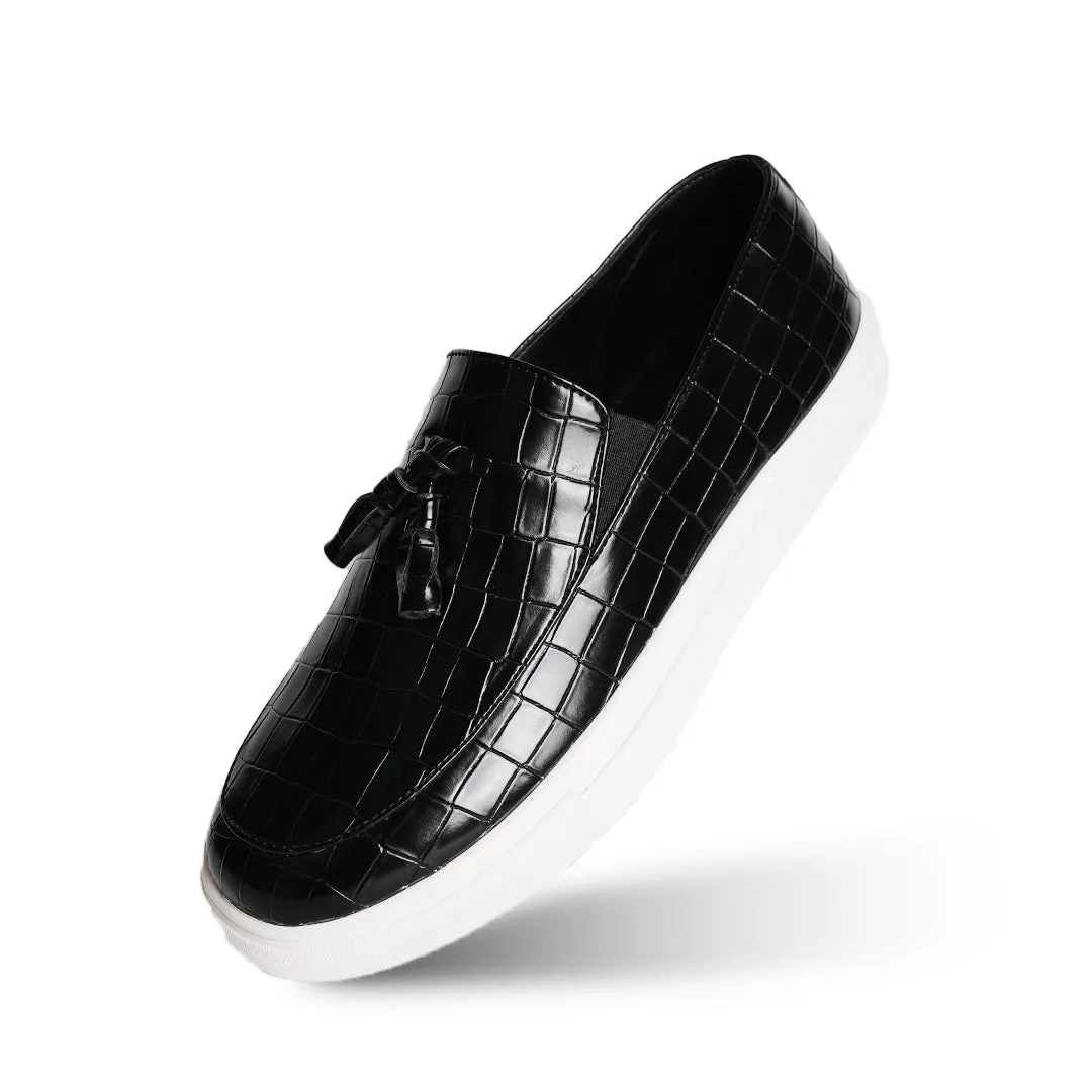 Monkstory Chic Croc Sneakers  - Black