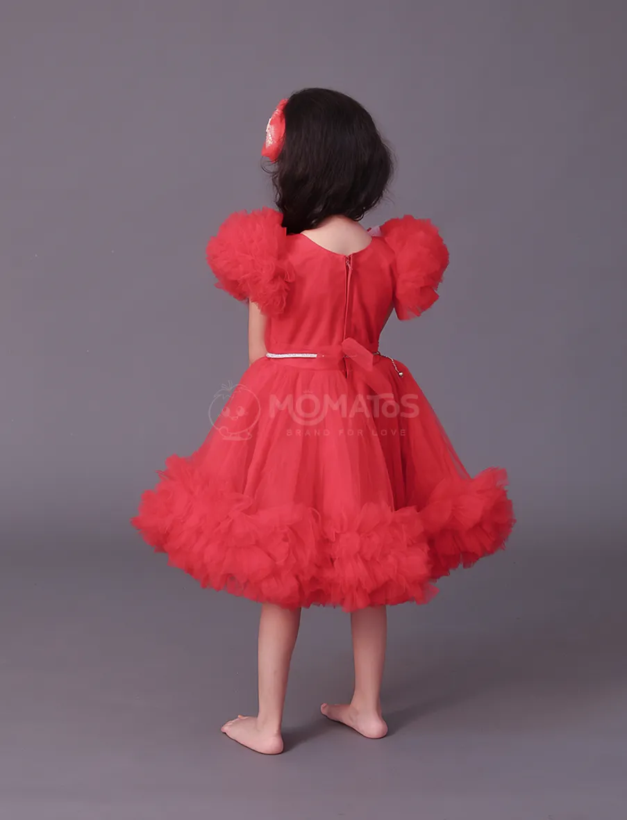 Red Party Wear Frock