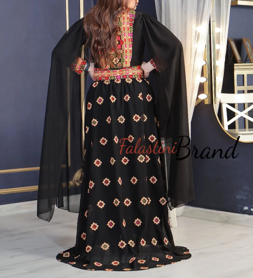 Royal Black Embroidered Dress