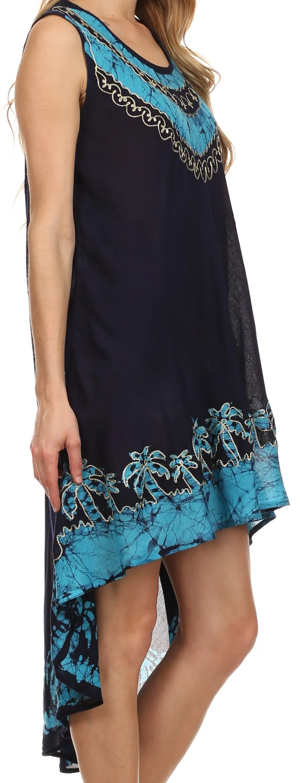 Sakkas Abby  Embroidered Batik Hi-Lo Top / Blouse