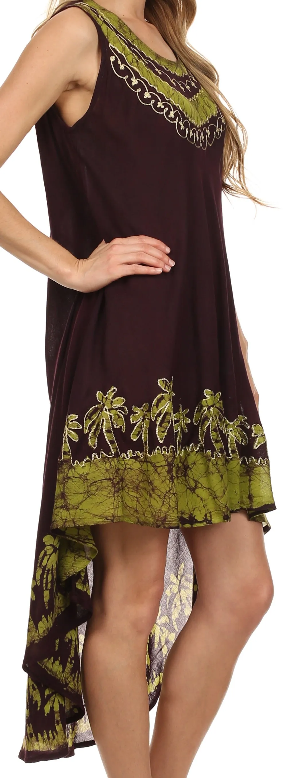 Sakkas Abby  Embroidered Batik Hi-Lo Top / Blouse