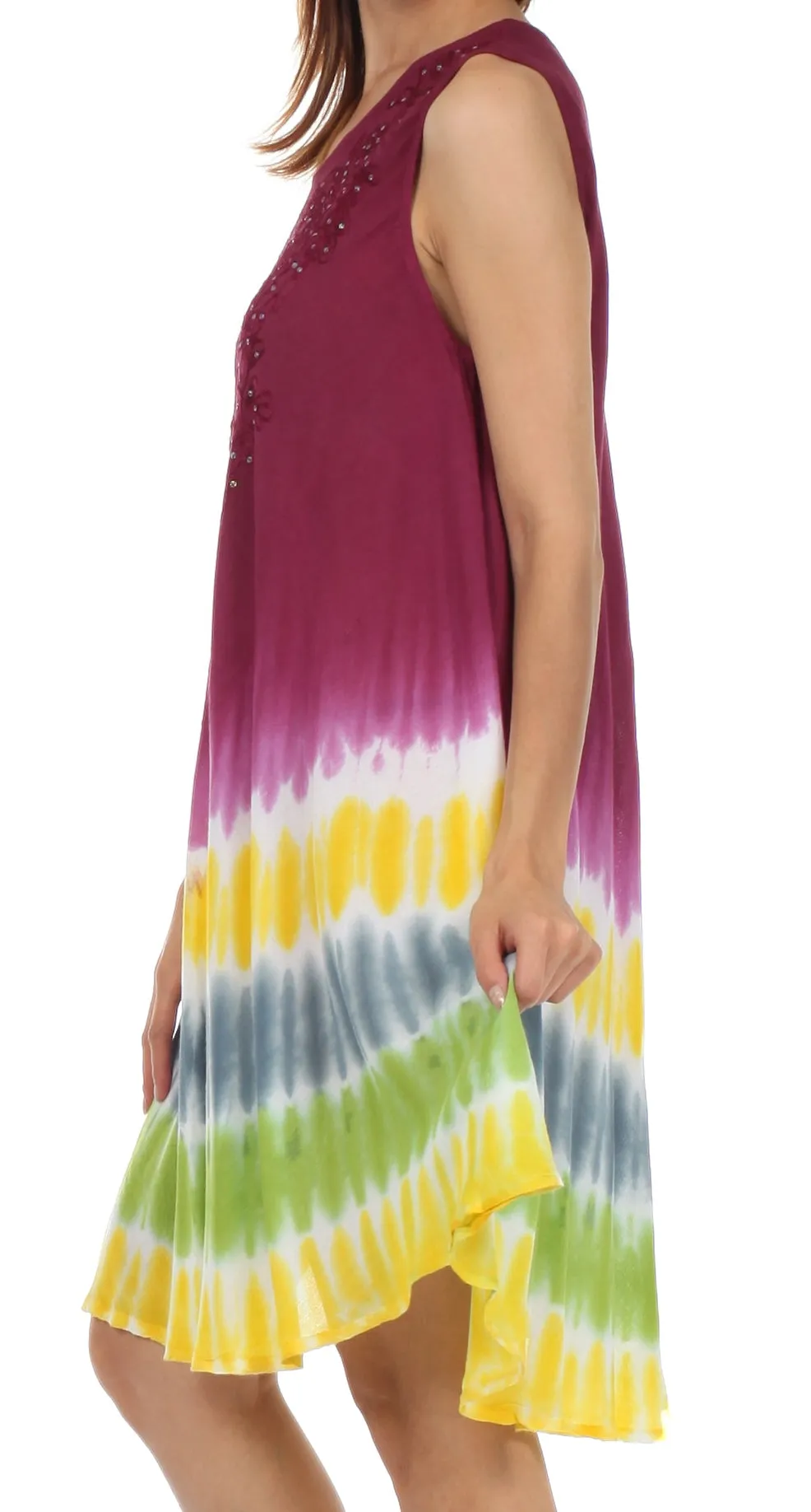 Sakkas Multi-Color Tie Dye Tank Dress / Cover Up