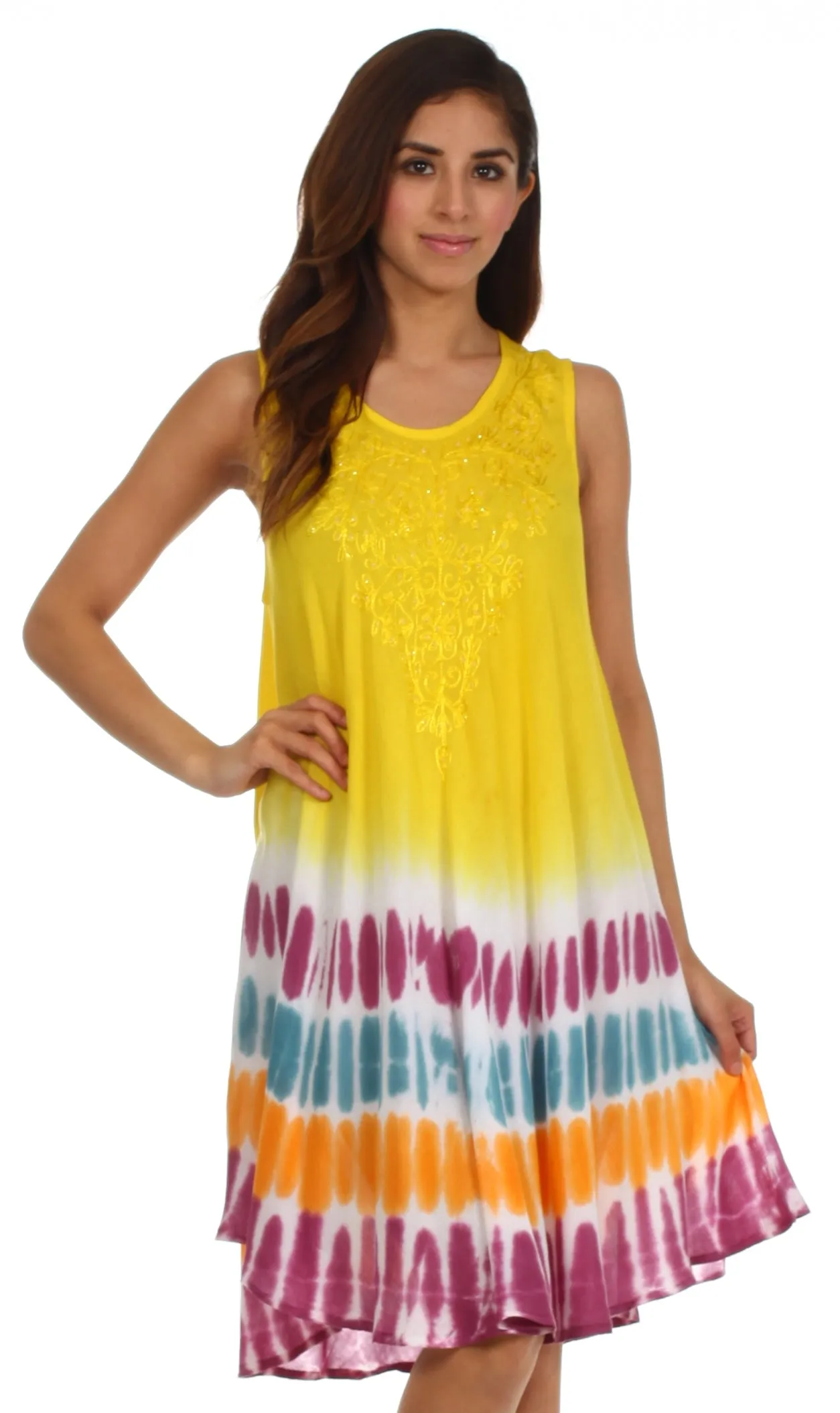 Sakkas Multi-Color Tie Dye Tank Dress / Cover Up