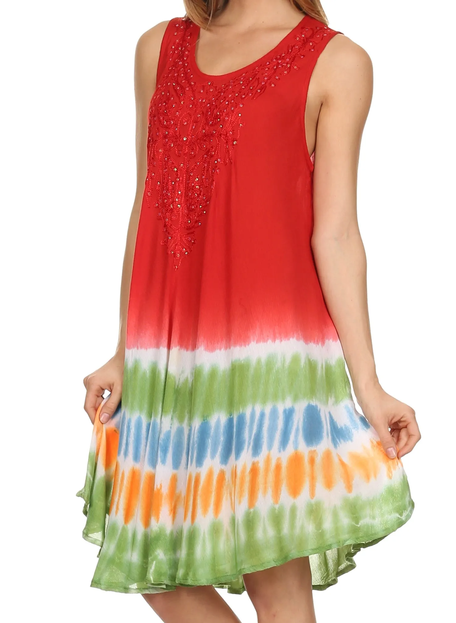 Sakkas Multi-Color Tie Dye Tank Dress / Cover Up