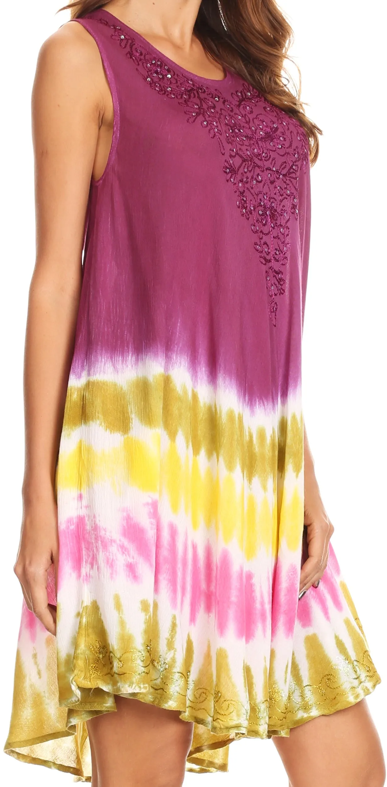 Sakkas Multi-Color Tie Dye Tank Dress / Cover Up