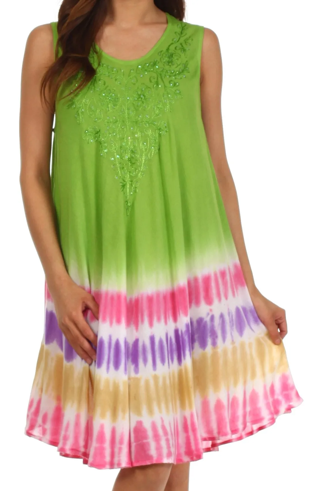 Sakkas Multi-Color Tie Dye Tank Dress / Cover Up