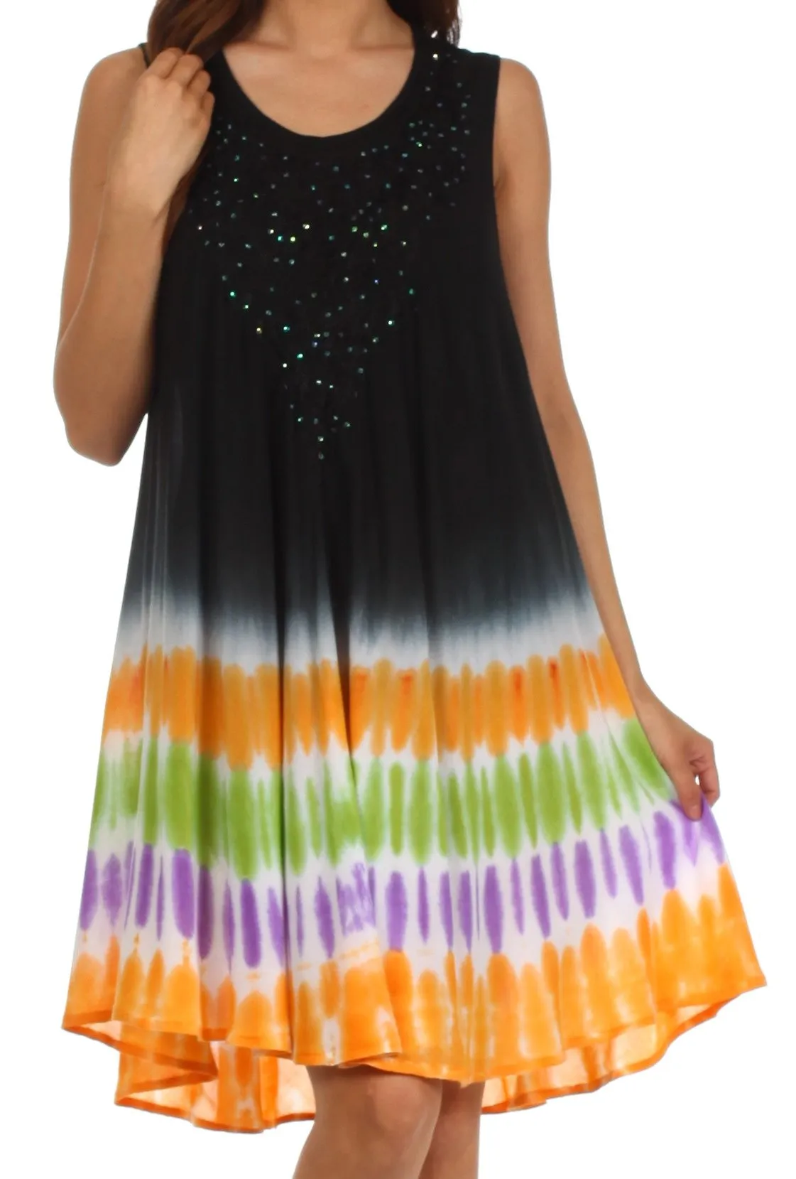 Sakkas Multi-Color Tie Dye Tank Dress / Cover Up