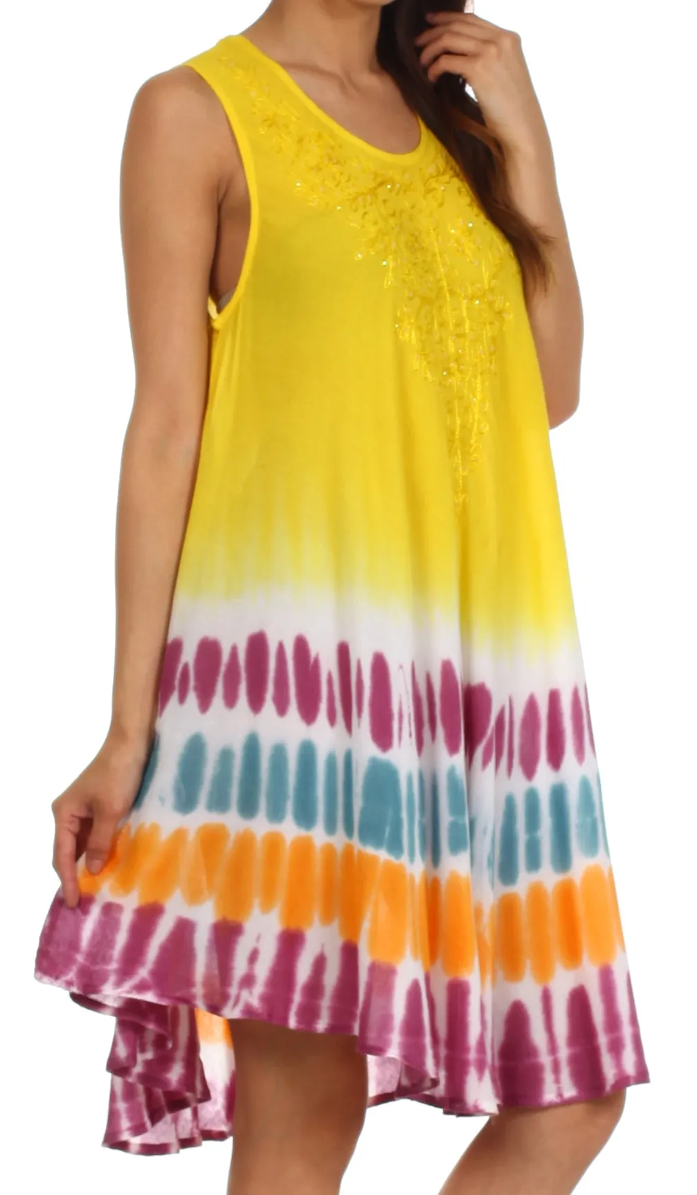 Sakkas Multi-Color Tie Dye Tank Dress / Cover Up