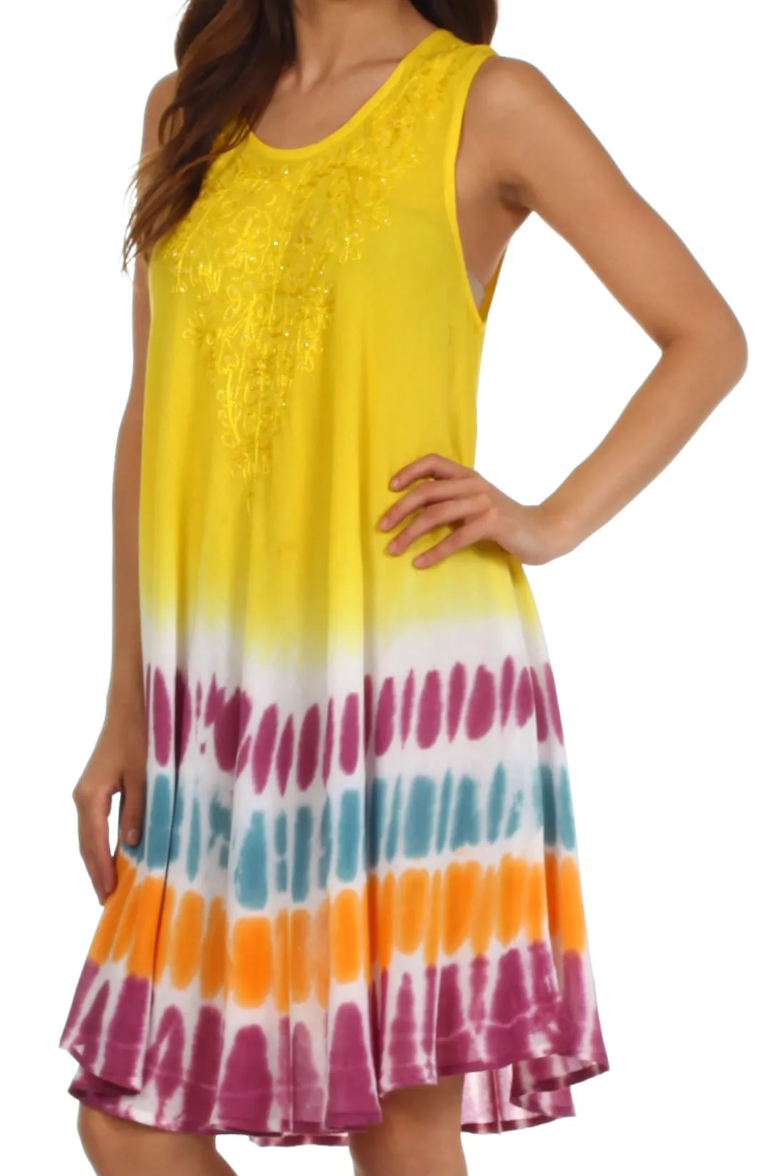 Sakkas Multi-Color Tie Dye Tank Dress / Cover Up