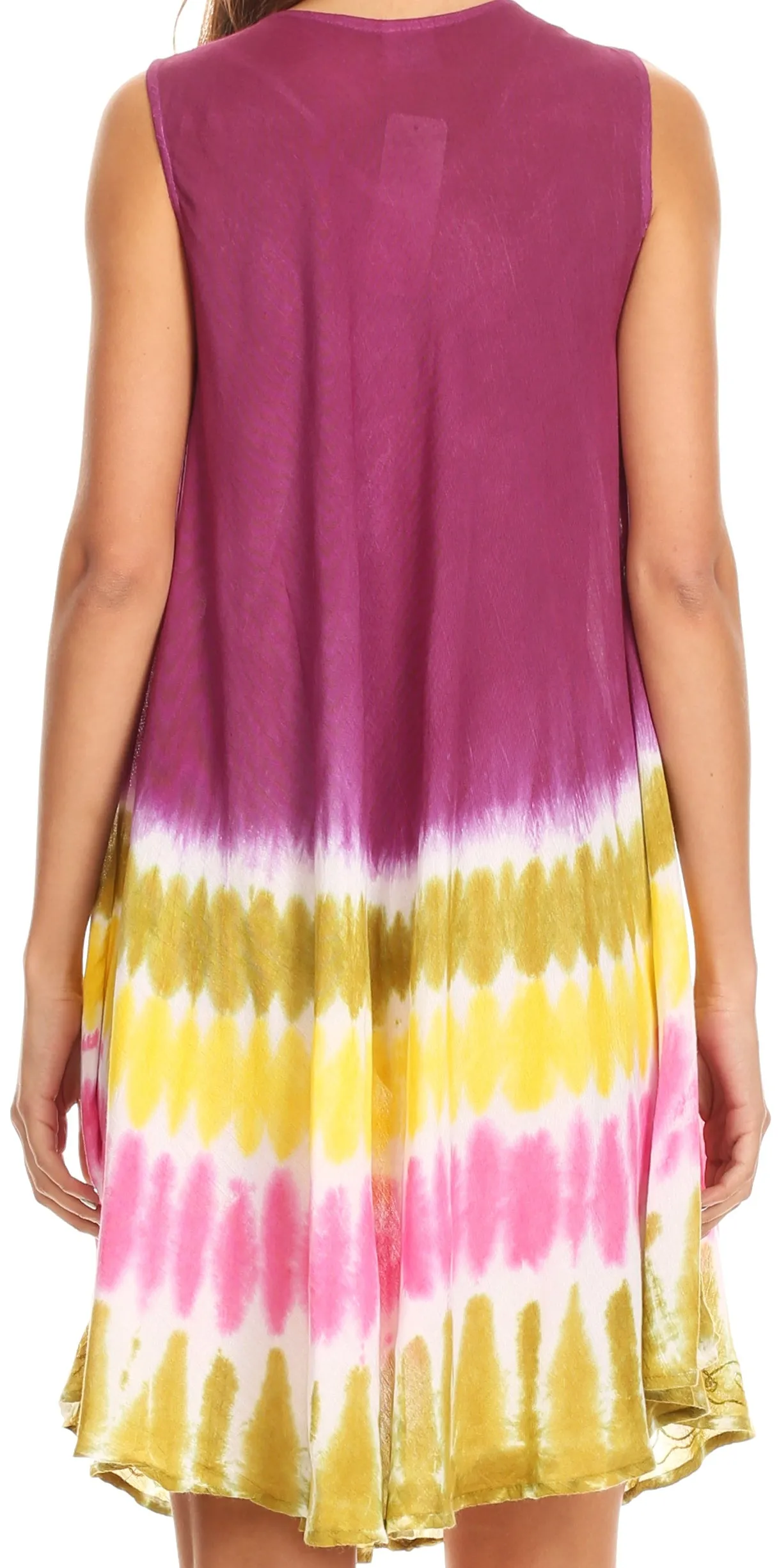 Sakkas Multi-Color Tie Dye Tank Dress / Cover Up