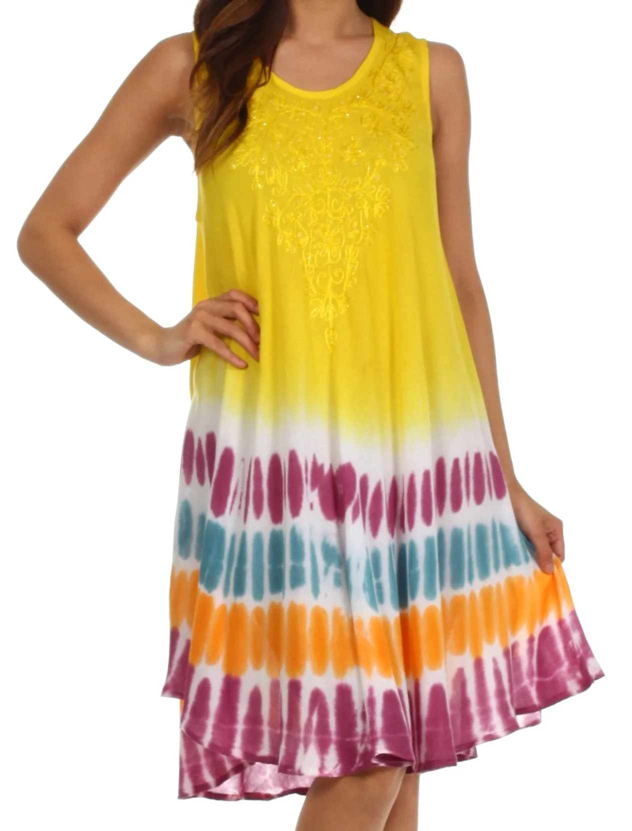 Sakkas Multi-Color Tie Dye Tank Dress / Cover Up