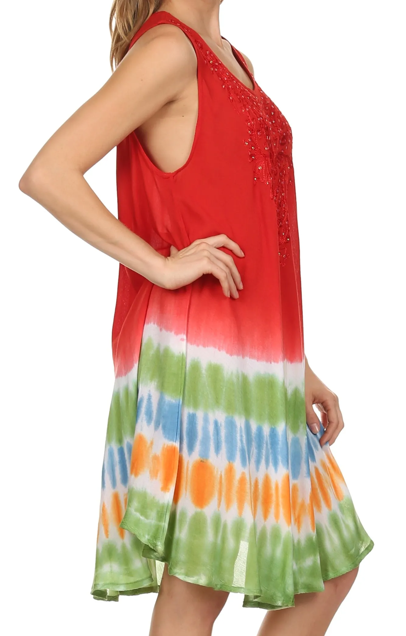 Sakkas Multi-Color Tie Dye Tank Dress / Cover Up