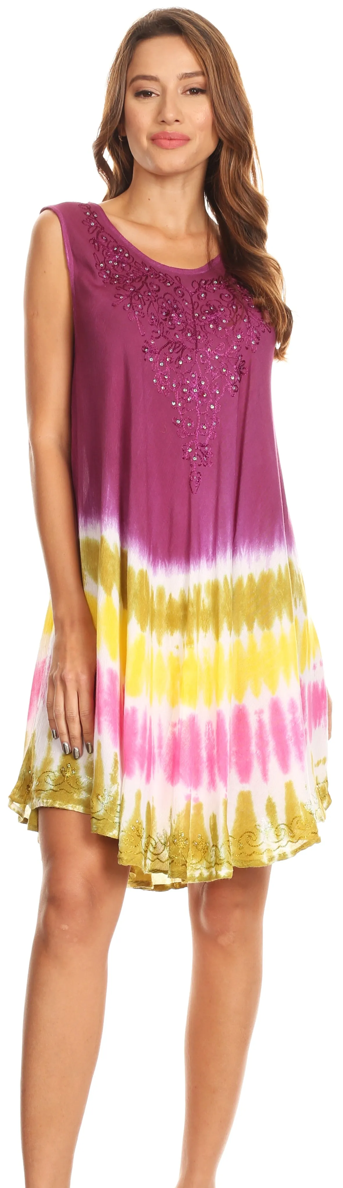 Sakkas Multi-Color Tie Dye Tank Dress / Cover Up