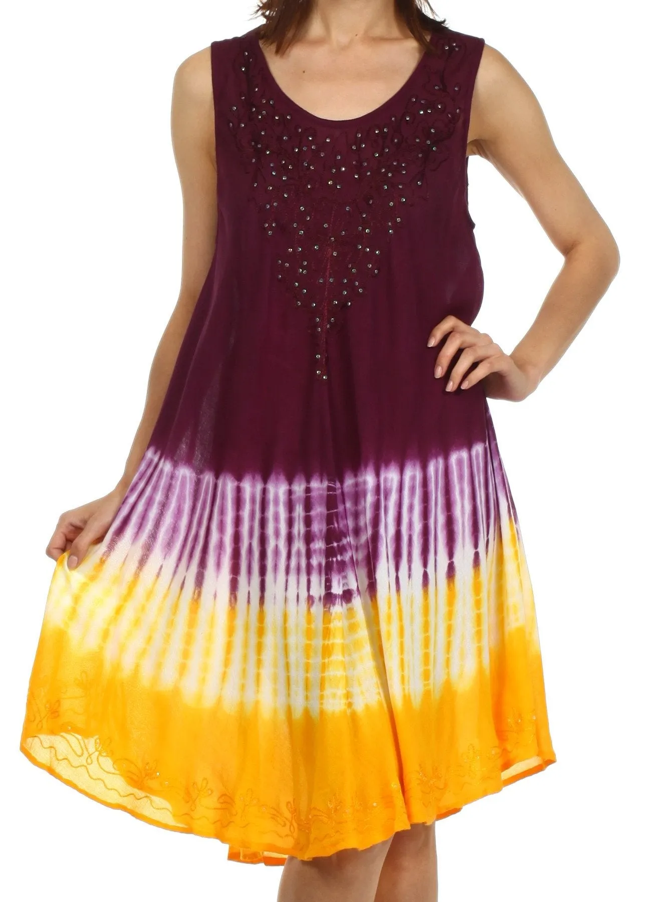 Sakkas Multi-Color Tie Dye Tank Dress / Cover Up